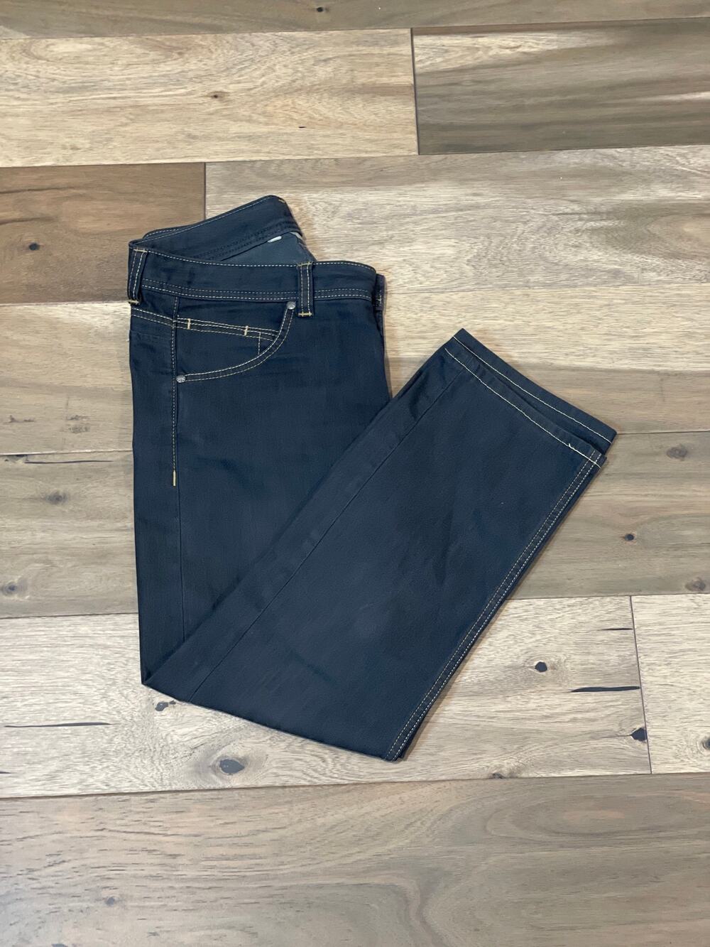 Athleta Jeans Size 14 Black Denim Light Wash Cotton Blend Mid Rise
